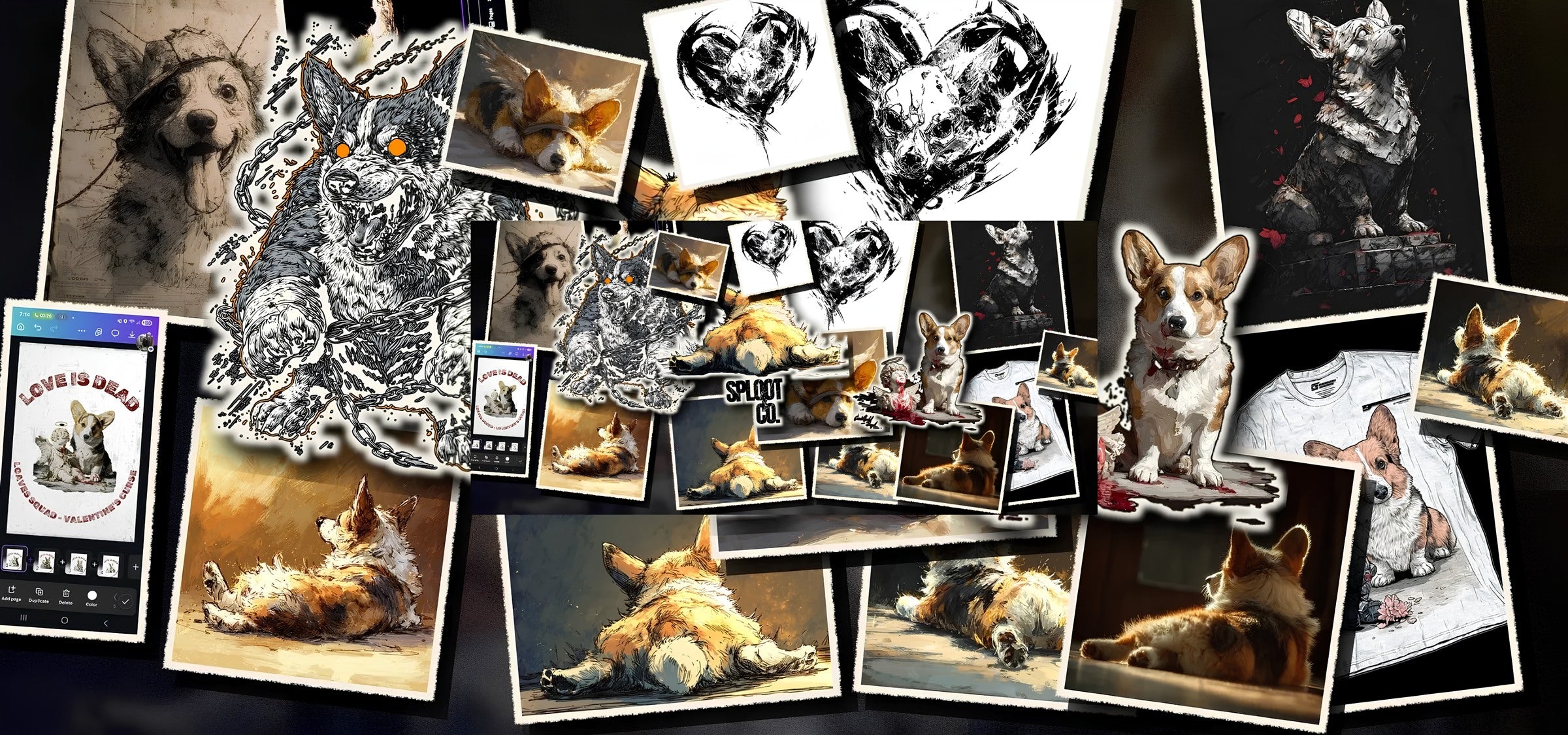 Sploot & Co corgi collage